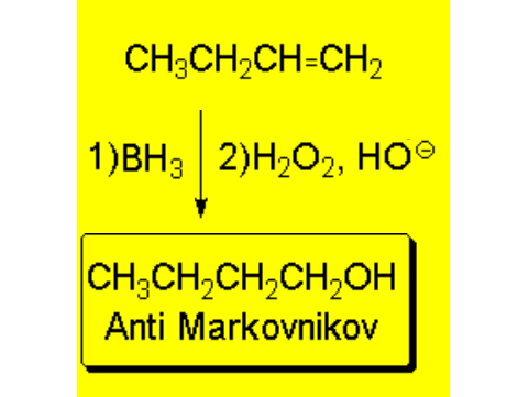 Alkenes hydroboration