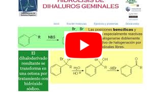 Hydrolysis of geminal dihaloalkanes
