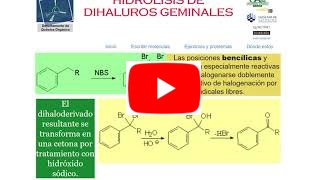 Hidrólisis de diahaloderivados geminales